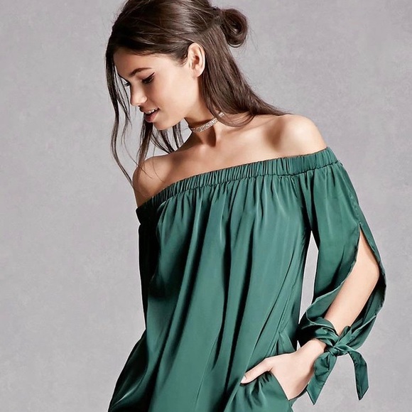 Urban Outfitters Tops - Off The Shoulder Tie Sleeve Blouse